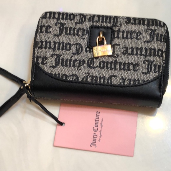 Juicy Couture Black Beige Eastside Westside Double Medium Zip Around Wallet NWT - Picture 16 of 16